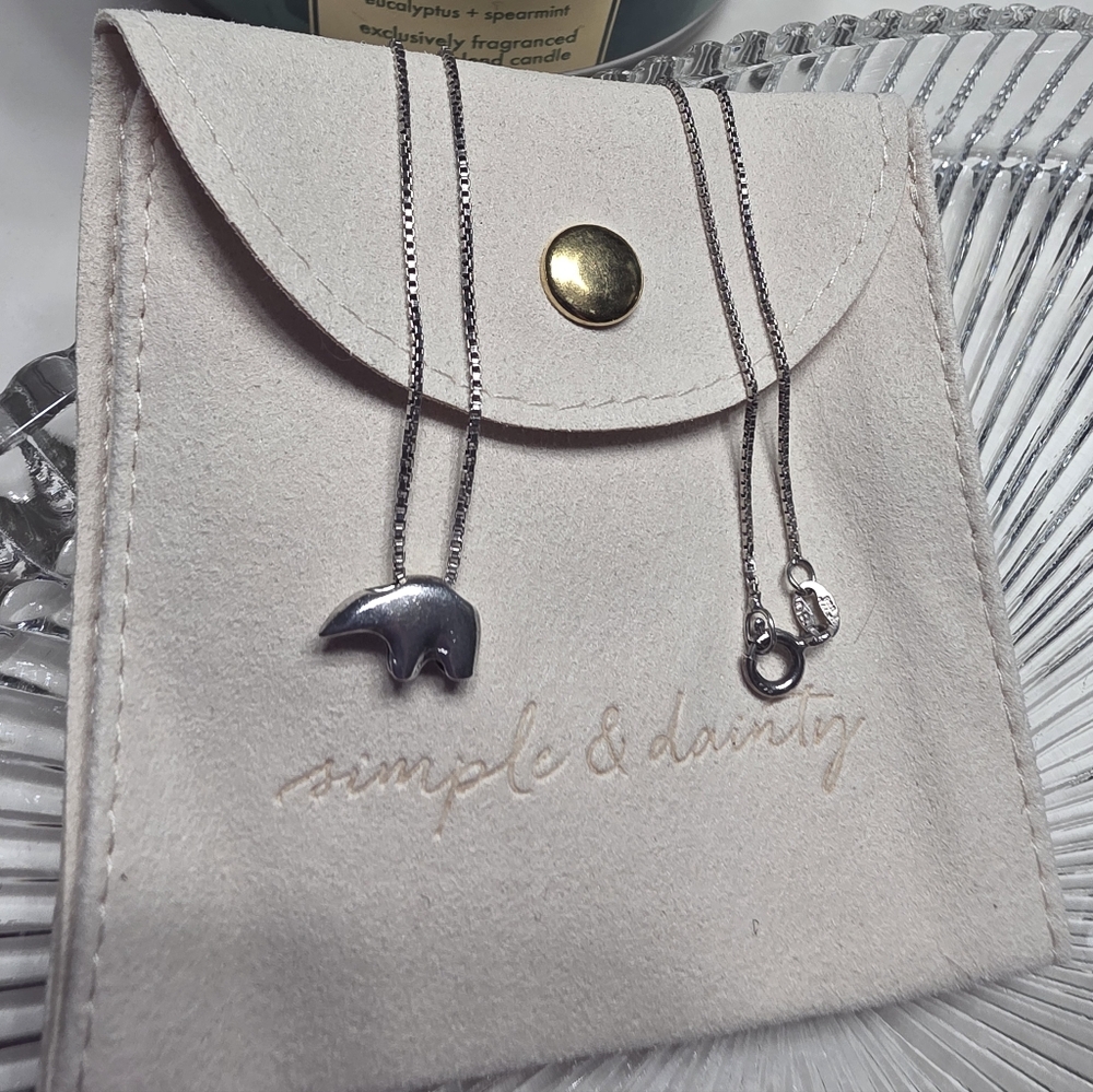 Sterling Silver Bear Necklace